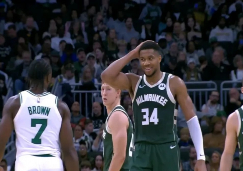 Giannis Antetokounmpo Sparks Controversy: Step-In on Tatum, Teases Brown, and Bucks Fall to Celtics-1